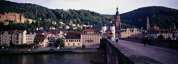 istock Panoramic Heidelberg Castle, Old Bridge Gate and Old Town along Neckar River during 2000s 2246352793