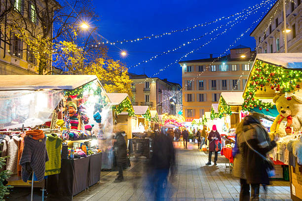 istock Christmas tree ON THE Piazza Riformo - blurredmotion people,, cafe and Town hall 2246353285