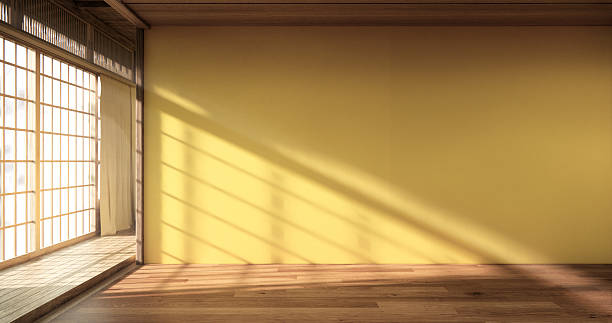 istock Interior scene mock up with yellow wall room minimalism. 3D rendering 2246354239