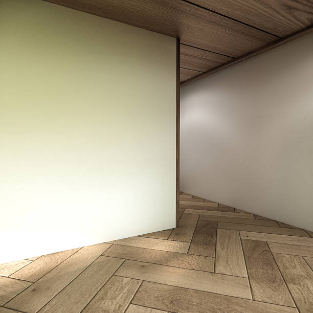 istock Architecture and interior concept Empty room and wood floor background 3D illustration rendering 2246354255