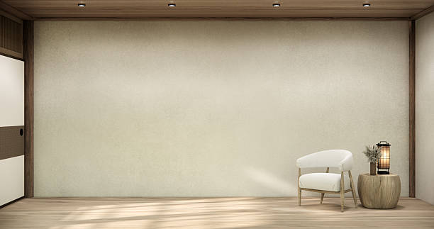 istock white Mini sofa armchair on interior design modern living room Japanese style.3D rendering 2246354334