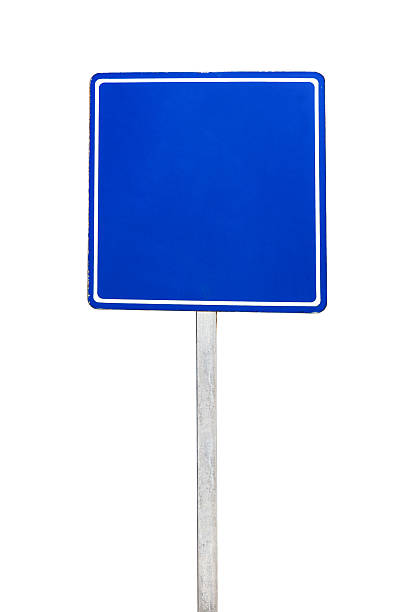 istock Blue road traffic sign, closeup. Isolated on white background 2246357923