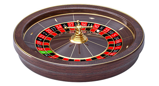 istock Roulette wheel spinning white ball gambling game 2246358103