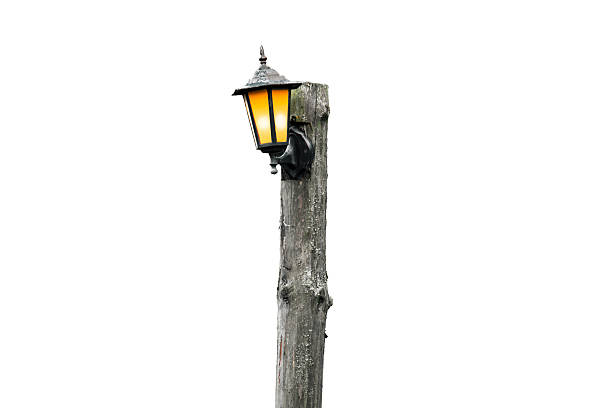 Golden sea horse street lamp with sky
