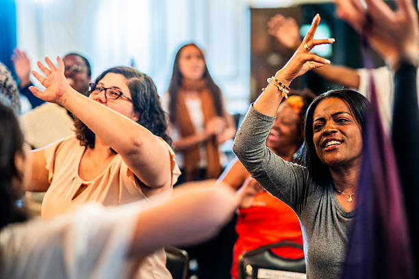 istock Worshippers celebrating on a church 2246368247