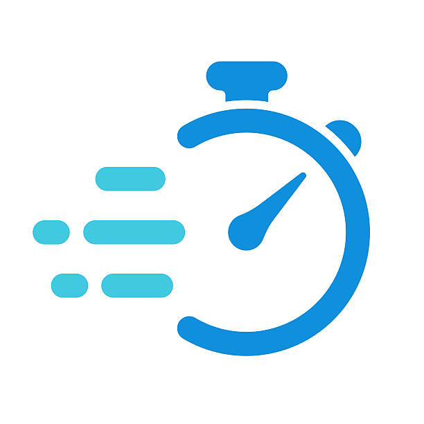 Minimalist vector illustration of a blue stopwatch symbolizing speed, quick performance, and time efficiency. Perfect for concepts related to fast delivery, productivity, sports timing, deadlines, or rapid service. Ideal for web design, apps, infographics, and business presentations. speed, stopwatch, timer, fast, quick, time, efficiency, delivery, countdown, performance, icon, vector, flat design, blue, motion, clock, digital, productivity, app, business, minimal, timing, race, sports, express, service, symbol, urgency