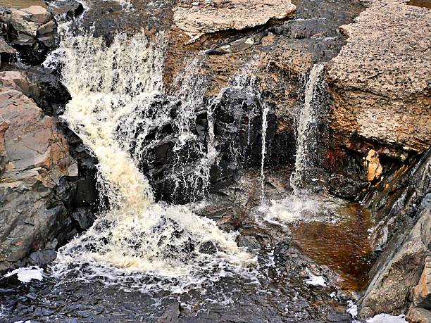 A view of the water flow on the Shawinigan river when the gates are close