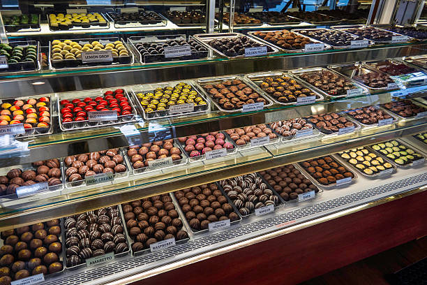 istock exquisite selection of artisan chocolates presented in sophisticated display with colorful accents 2246380809