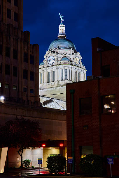 istock Baroque Courthouse and Modern Architecture Contrast at Night, Fort Wayne 2246390169