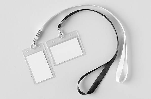 istock ID Card holder mockup with lanyard, vertical and horizontal 2246393598