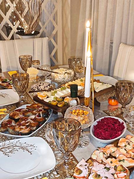 istock Autumn Thanksgiving table with snacks and candles 2246394449