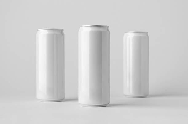 istock Slim soda energy drink beverage can mockup on a gray background 2246394453