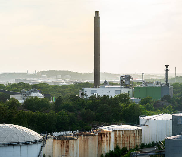 istock Panoramic view of large industrial refinery zone.. 2246394807