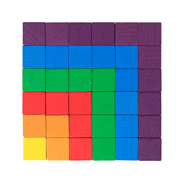 istock Square number, or perfect square, visualized with wooden color cubes 2246396914
