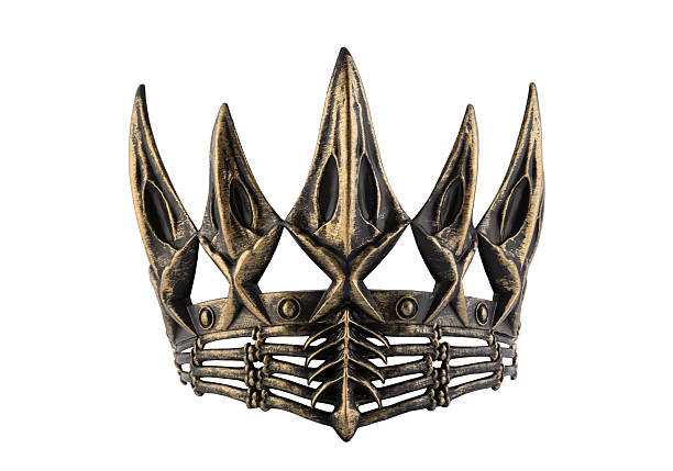 Ancient king or queen crown isolated on white background with clipping path