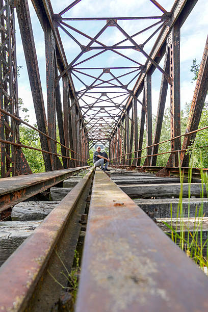 istock Tourism on the old iron bridge 2246401097