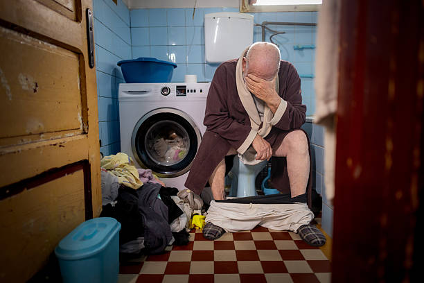 istock Emotional Pause in a Modest Bathroom Space 2246410631