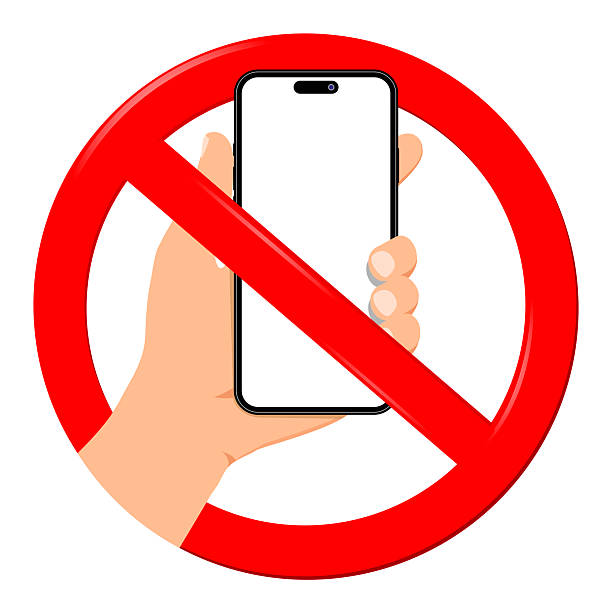 istock Do not use mobile phone sign. Prohibition sign do not use mobile phone isolated on white background. 2246413604