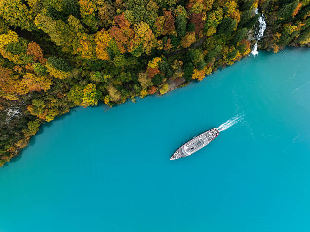 Colors lake brienz and forest in autumn