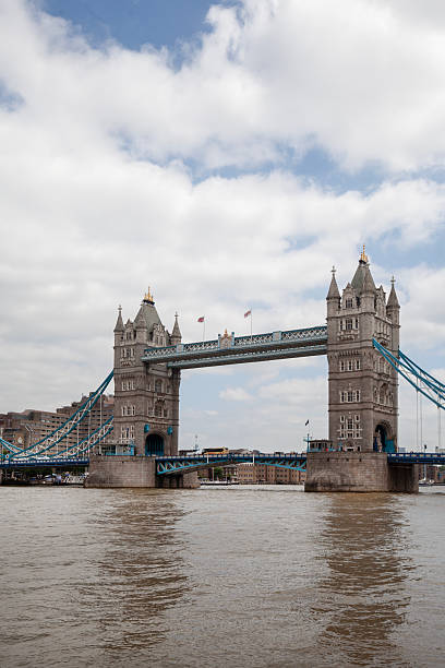 London, United Kingdom - June 22, 2017: Gothic Revival Tower Bridge on River Thames. Bridge is grade I listed combined bascule and suspension