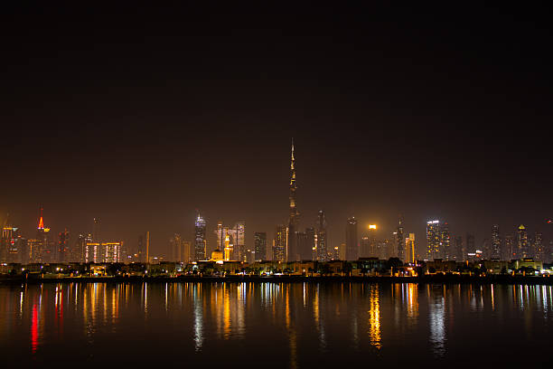 Dubai, the city lights, and the huge buildings