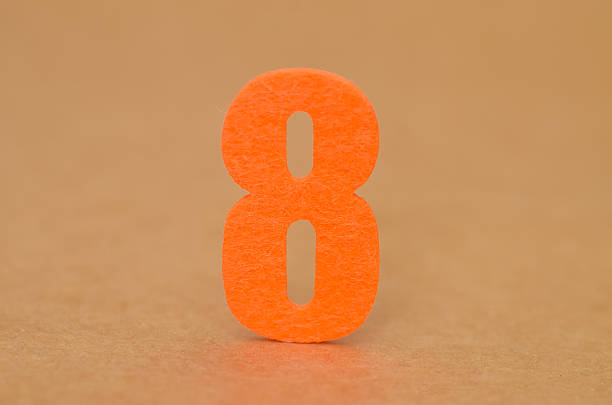 istock Focus on Eight: A simple, graphic image of the numeral 8, perfect for educational materials, flashcards, textbooks, and lessons on basic arithmetic 2246464383