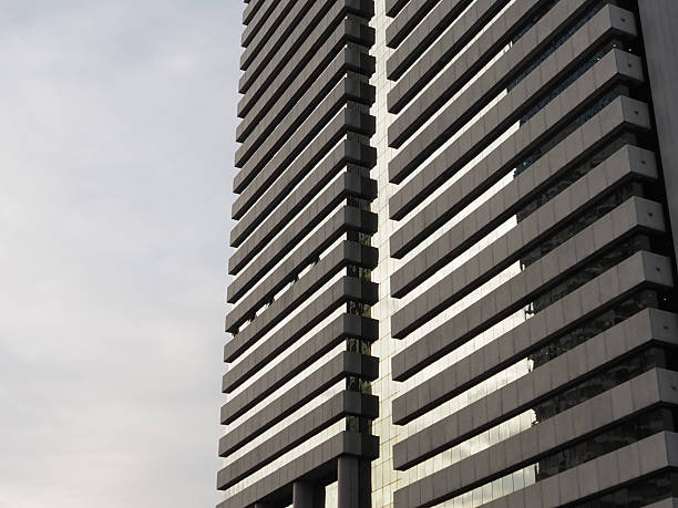 Low Angle View of Architecture Background, Business, Modern Architecture Building Background, Copy Space