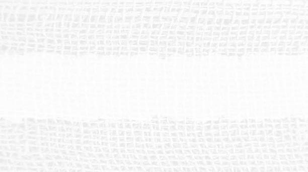 Striped faded textured bright light gray white vector background with woven old burlap sack mop fibre cloth making a rustic border and plain middle stripe for copy space.