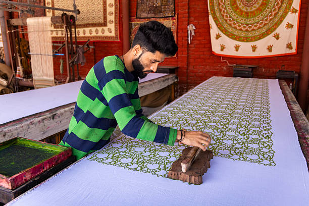 istock Block printing artisan workshop — Jaipur, India 2246476990