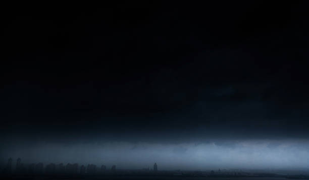 Dramatic stormy sky over the city