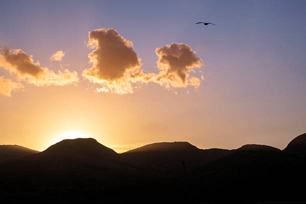 Majestic sunrise over the mountains.