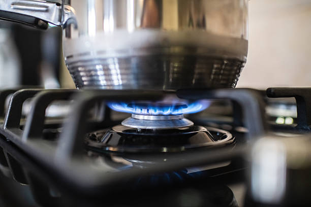 Pot on a gas stove