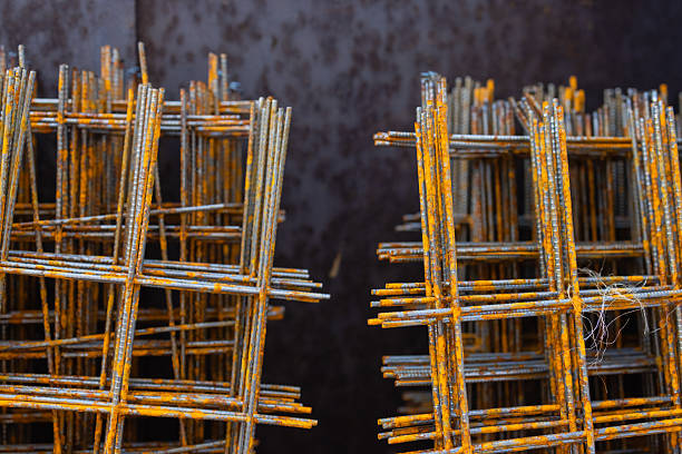 A pile of welded wire mesh rusty