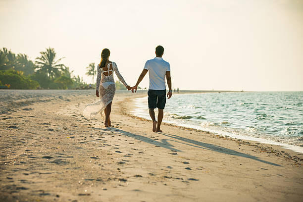 Unhappy couple on the beach