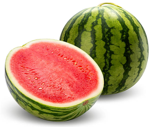 istock Giant Watermelon isolated on white background, Giant Seedless Watermelon isolated on white with clipping path, High resolution focus stacking photography. 2246483090