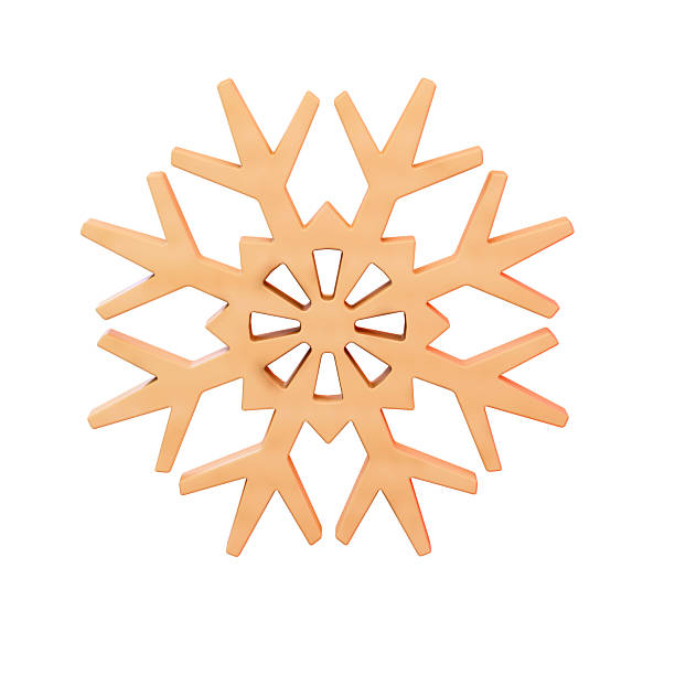 istock Golden peach snowflake ornament isolated 3D render 2246495903