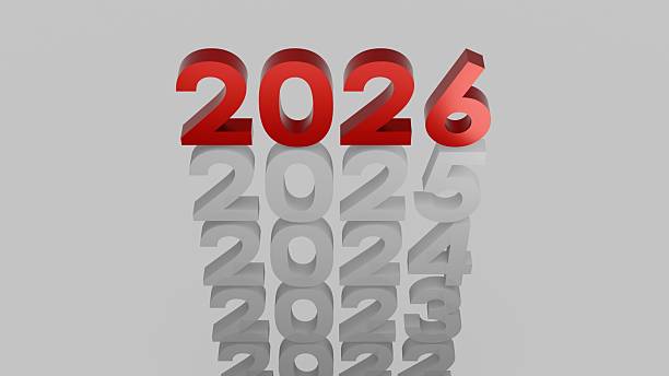 istock 2026 Bold Red Digits Leading A Sequence Of Fading Previous Years On Light Gray Background 2246496157