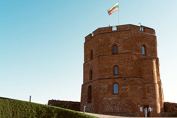 A remnant of the Upper Castle from the Middle Ages, the Gediminas' Tower stands on this iconic hill.  This hill is where the Baltic Way began.  Here in Vilnius, one of the longest human chains in history began as a form of peaceful protest.  Approximately two million people held hands simultaneously, forming a connected line across all three of the Baltic States, from Lithuania up to Latvia and Estonia.  This was a massively powerful protest for the independence of the states and it even led to the Soviet Union acknowledging their crimes against the Baltic States and the three countries gained independence as a result.  This historical landmark is a powerful reminder of this inspiring movement.  In the background, we see both the old town and the newer, modern buildings.  We can see both the respect and protection of the old town and the advancement of the modern city since Lithuania has become a free nation.
