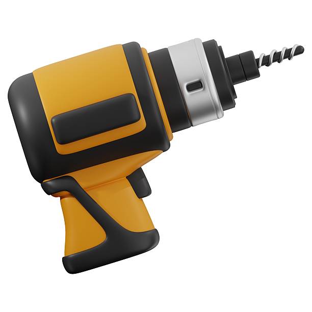 istock 3D drill machine icon. 3D icon render of drill machine with white background. 2246503145