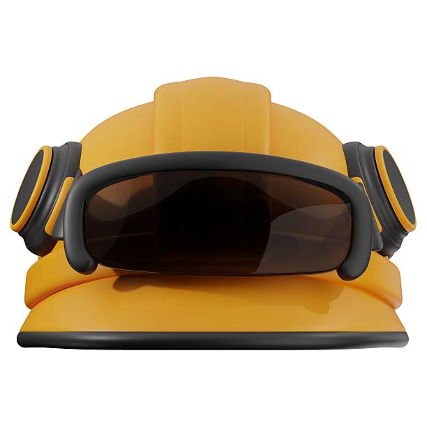 3D construction helmet icon. 3D icon render of construction helmet with white background.