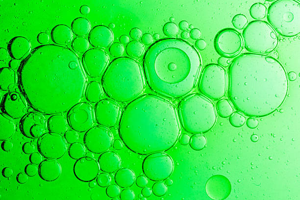 istock Green bubble texture, macro, close up,Macro microscope green bubble texture, Close-up Green bubbles and drops oil background . green green water bubbles, close up golden oil drop for cosmetic 2246507024