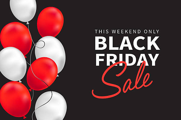 istock Black Friday Sale Banner With Red & White Balloons 2246510569