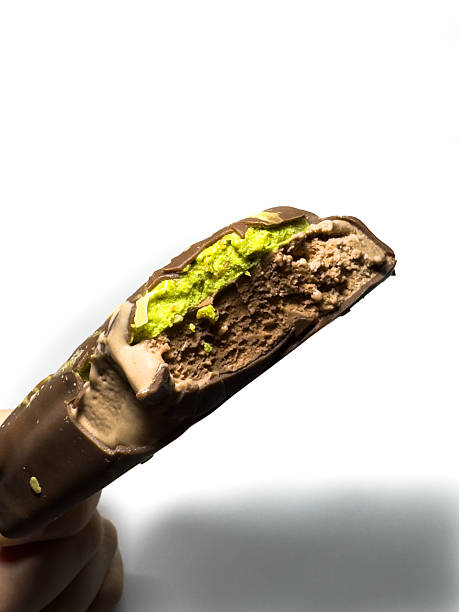 istock Dubai chocolate ice cream, ice cream on a stick. Ice cream, copy space, top view, flat lay 2246516619