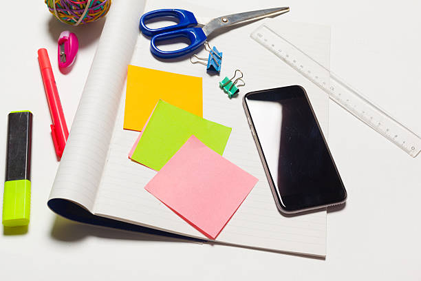 istock Office supplies arranged on a desk for planning and organizing tasks 2246517998