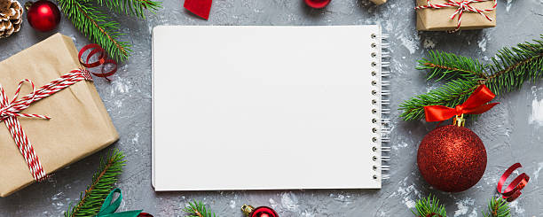 istock Christmas blank greeting card mock-up scene. Creative layout made of Christmas tree branches and paper card note. Flat lay. Nature New Year concept 2246522448