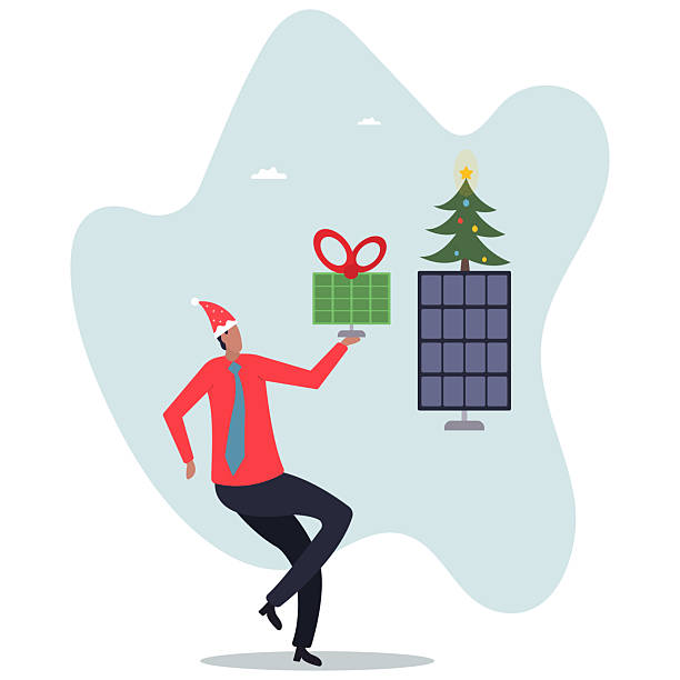 istock New Year's sale on solar panels. Winter discount concept. 2246524917