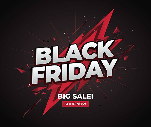 Geometric Black Friday Sale Banner with Modern Design vector art illustration