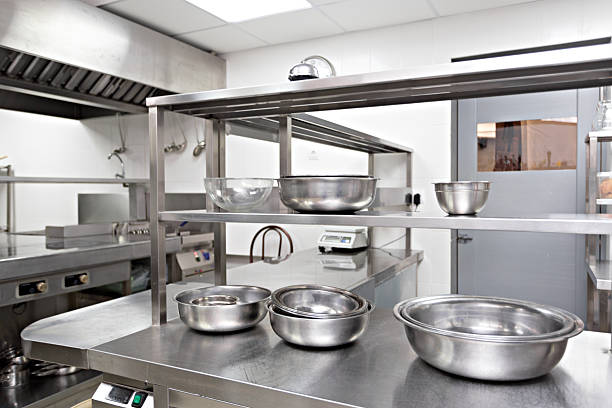 istock Modern kitchen with stainless steel equipment and utensils ready for cooking tasks 2246529848