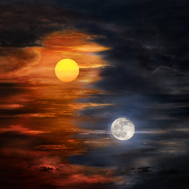 istock Sun and Moon Yin Yang Symbol in the Sky 2246533334