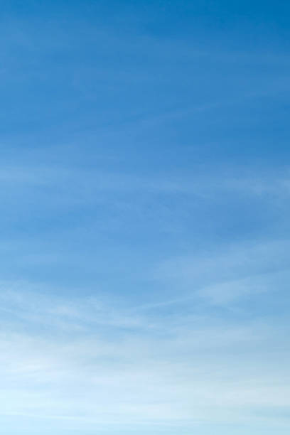 istock Clear blue sky with subtle wispy clouds, vertical. Serene and calm atmospheric background for nature, weather, or tranquil concepts. 2246534524